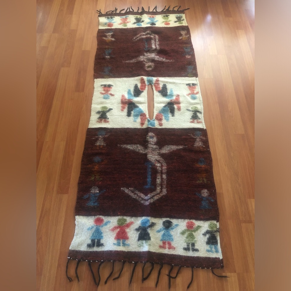 Mexican or Guatemalan poncho vest sleeveless reversible NWOT wool Sarape zarape - Picture 6 of 6